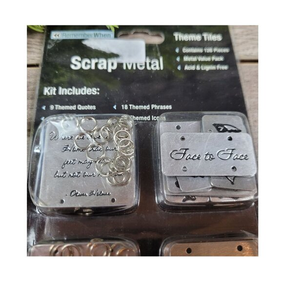 Colorbok Remember When Scrap Metal Themed Tiles & Links Craft 126 Piece Kit NWT - Picture 4 of 11